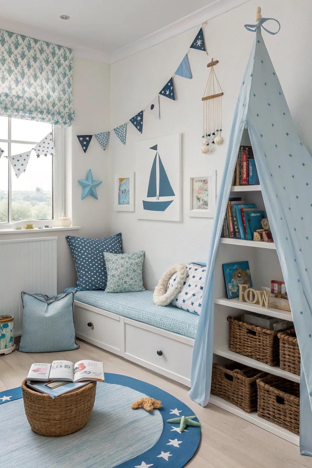 A nautical theme brings a sense of adventure to your toddler's room.