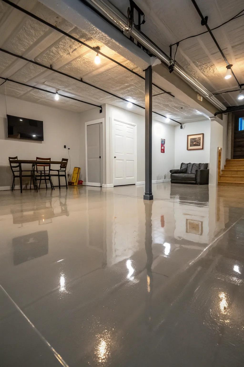 Epoxy paint offers a slick, modern look with durability.