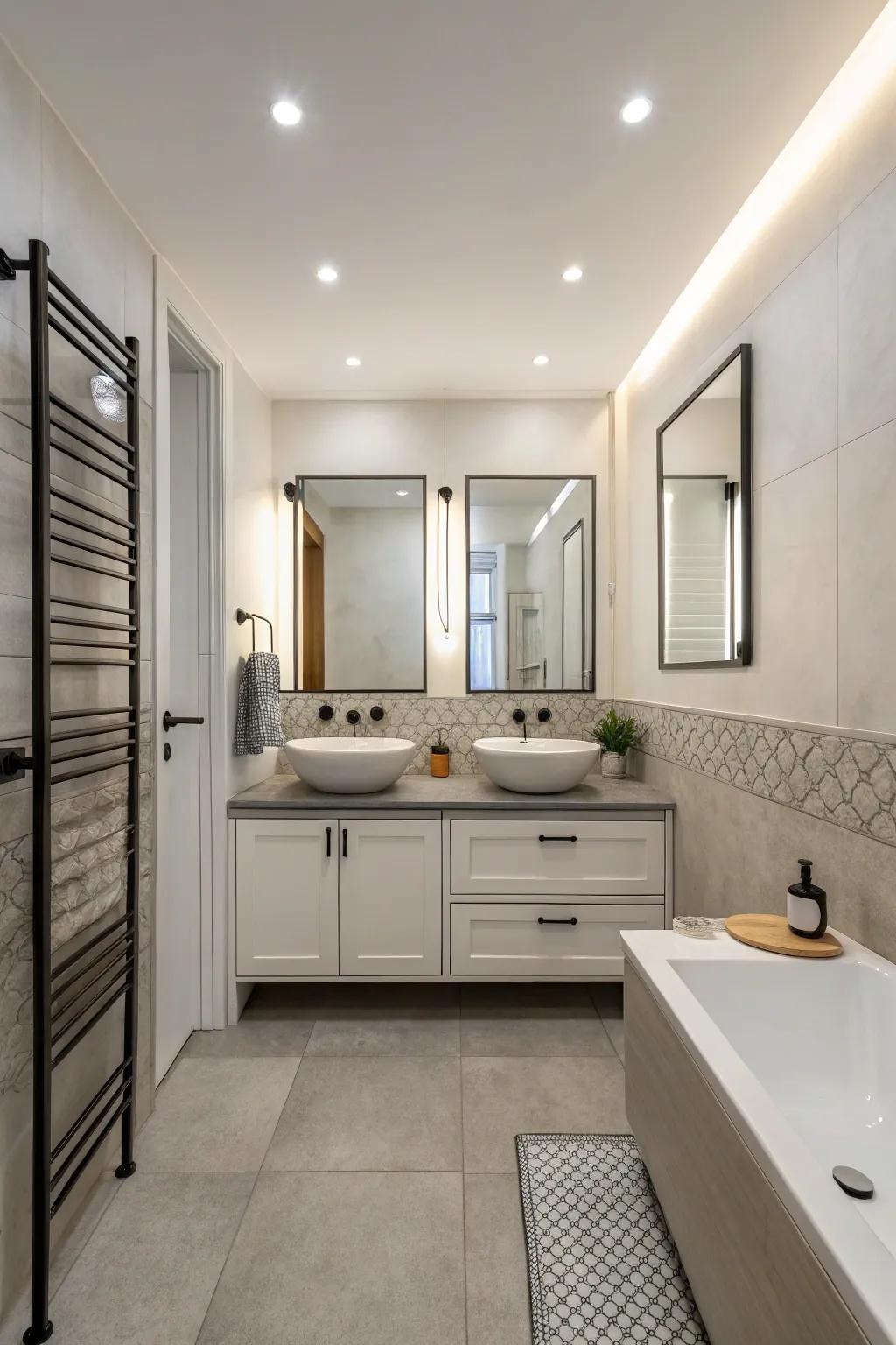 A minimalist bathroom that radiates tranquility and simplicity.