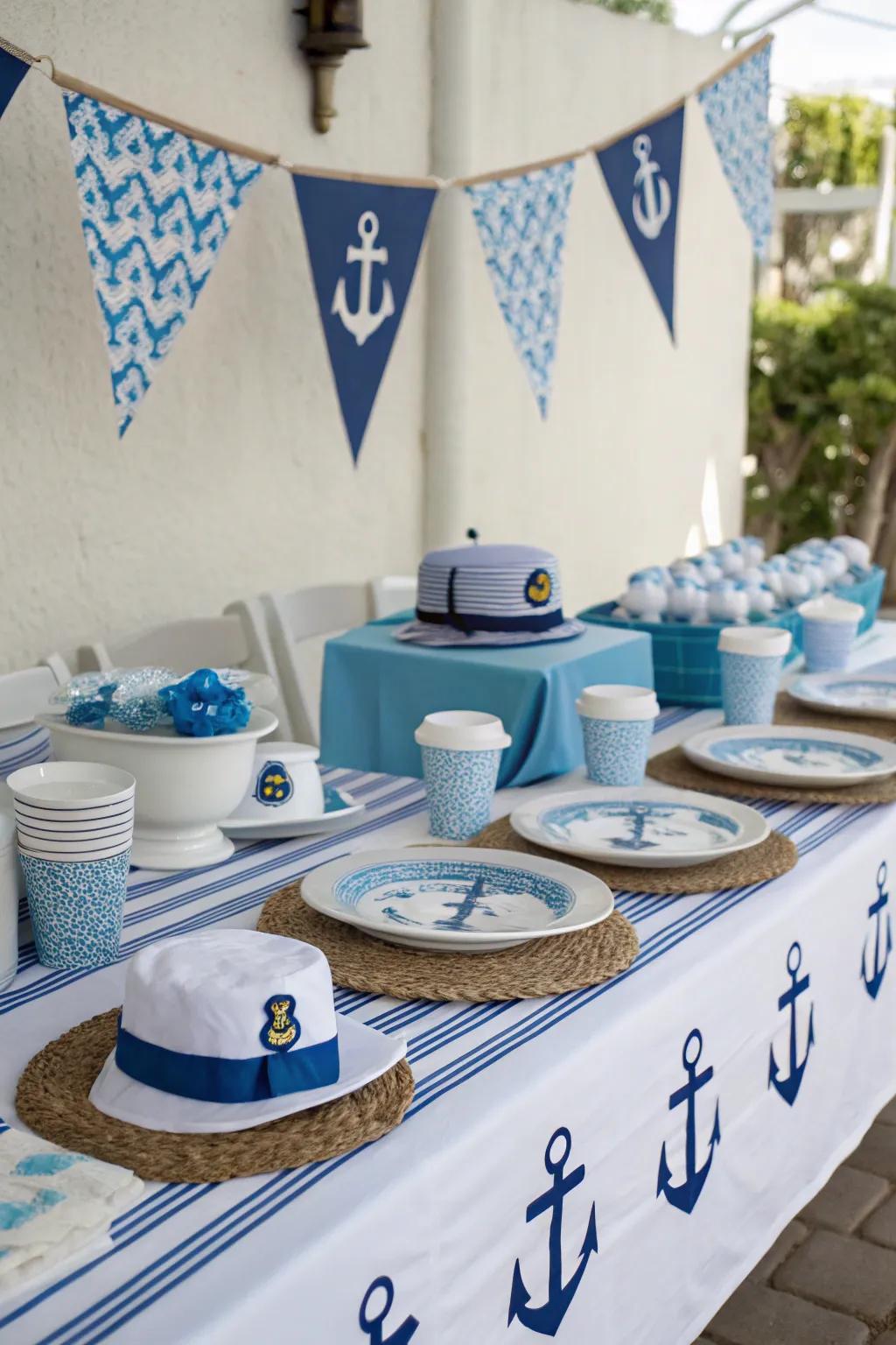 Nautical-themed baby shower with charming maritime details