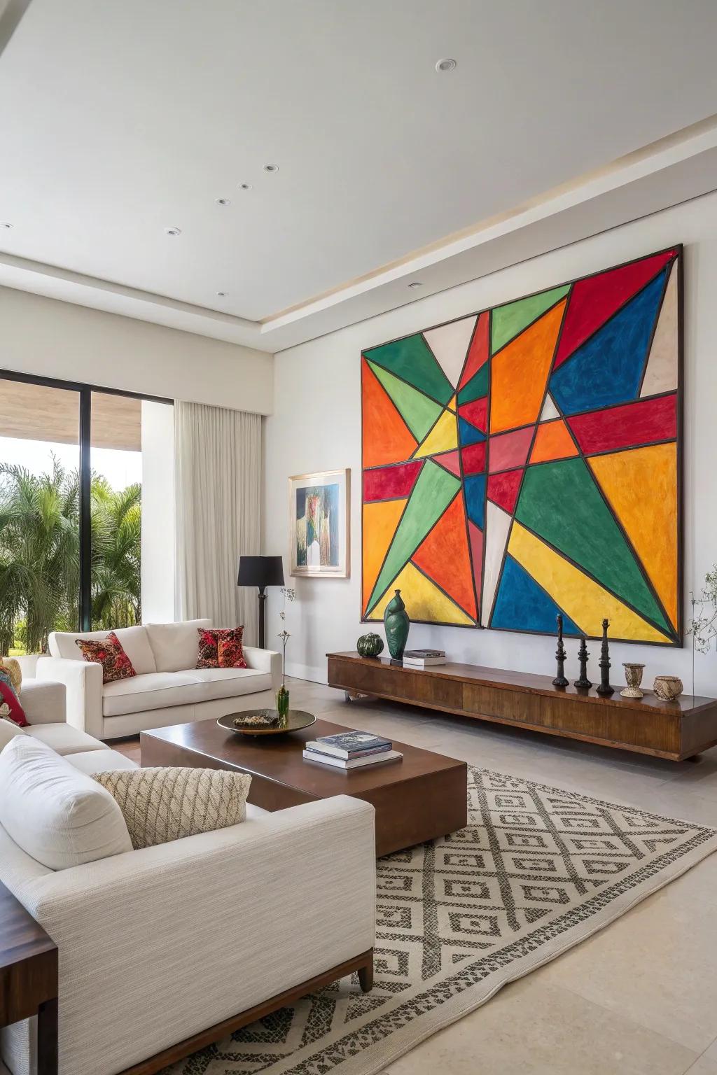 Bold abstract art brings life to any space.