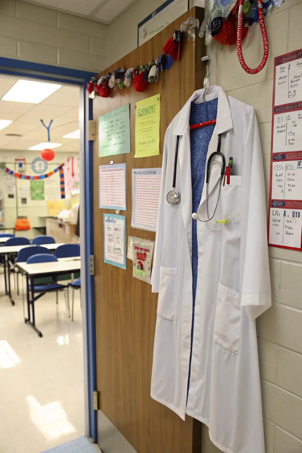 Step into the world of medicine with this doctor's office door.