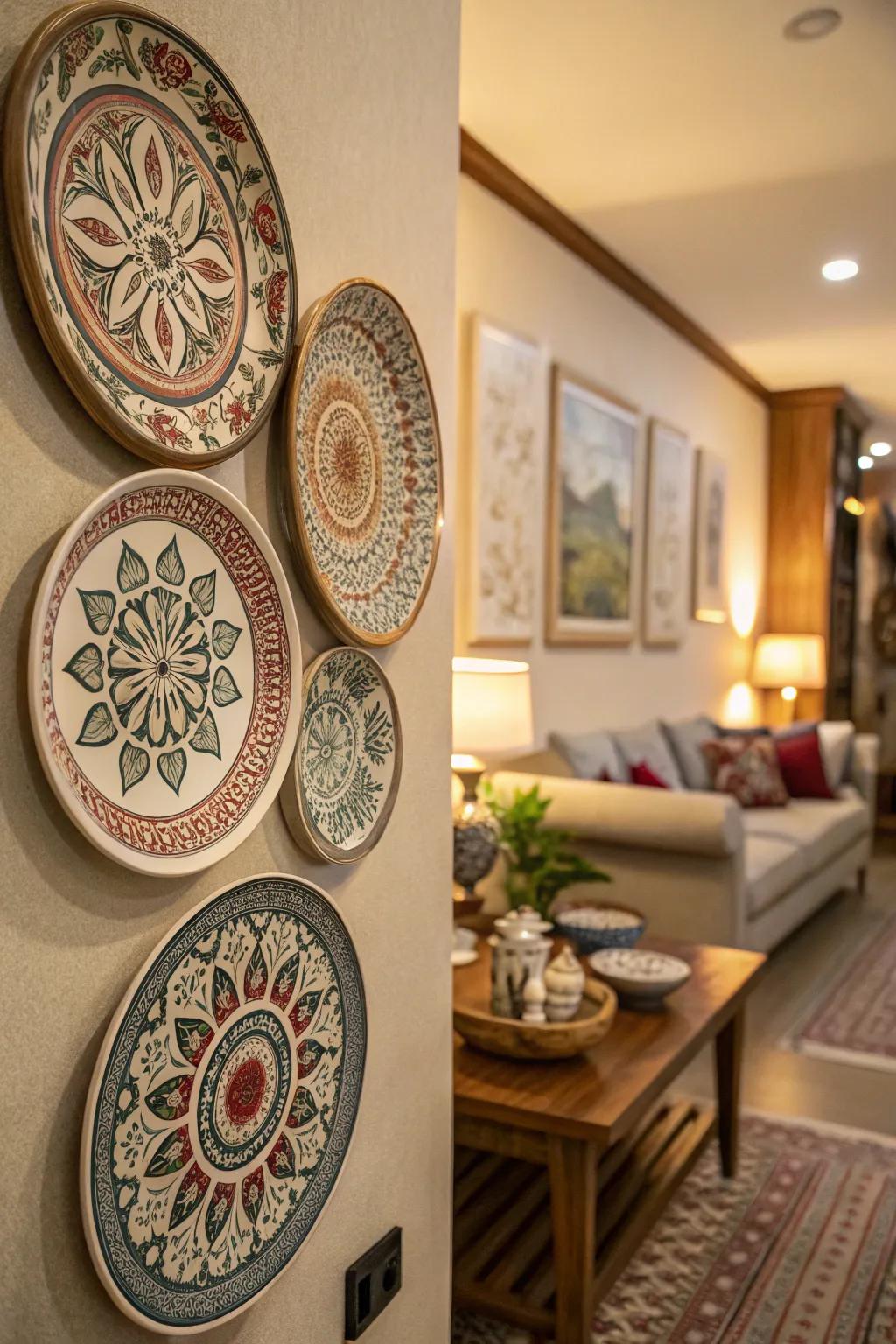 Adorn your walls with decorative ceramic plates for a personal touch.