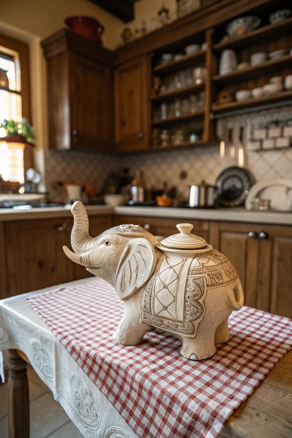 A whimsical animal-shaped ceramic teapot adds charm to any gathering.