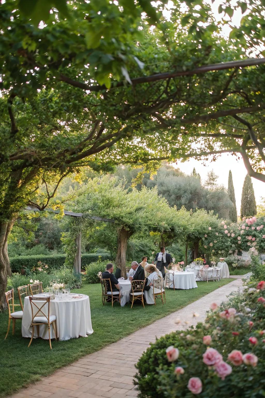 Host a beautiful outdoor reception to save on venue costs.