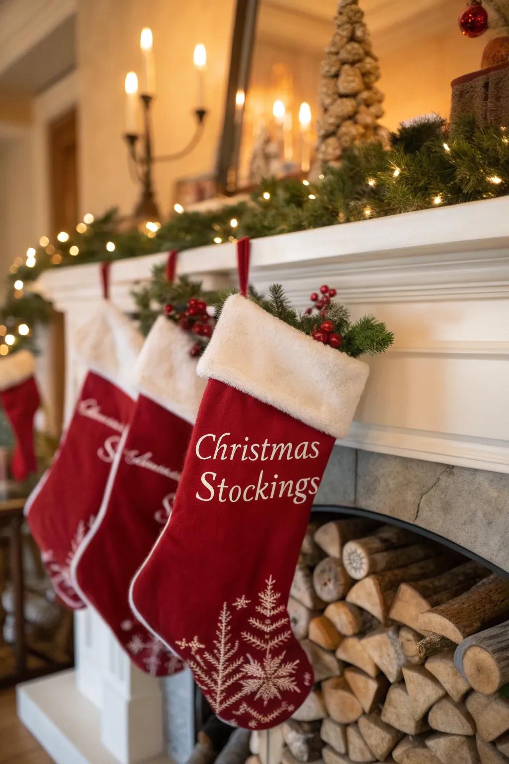 Personalized stockings add a special, heartfelt touch to your holiday decor.