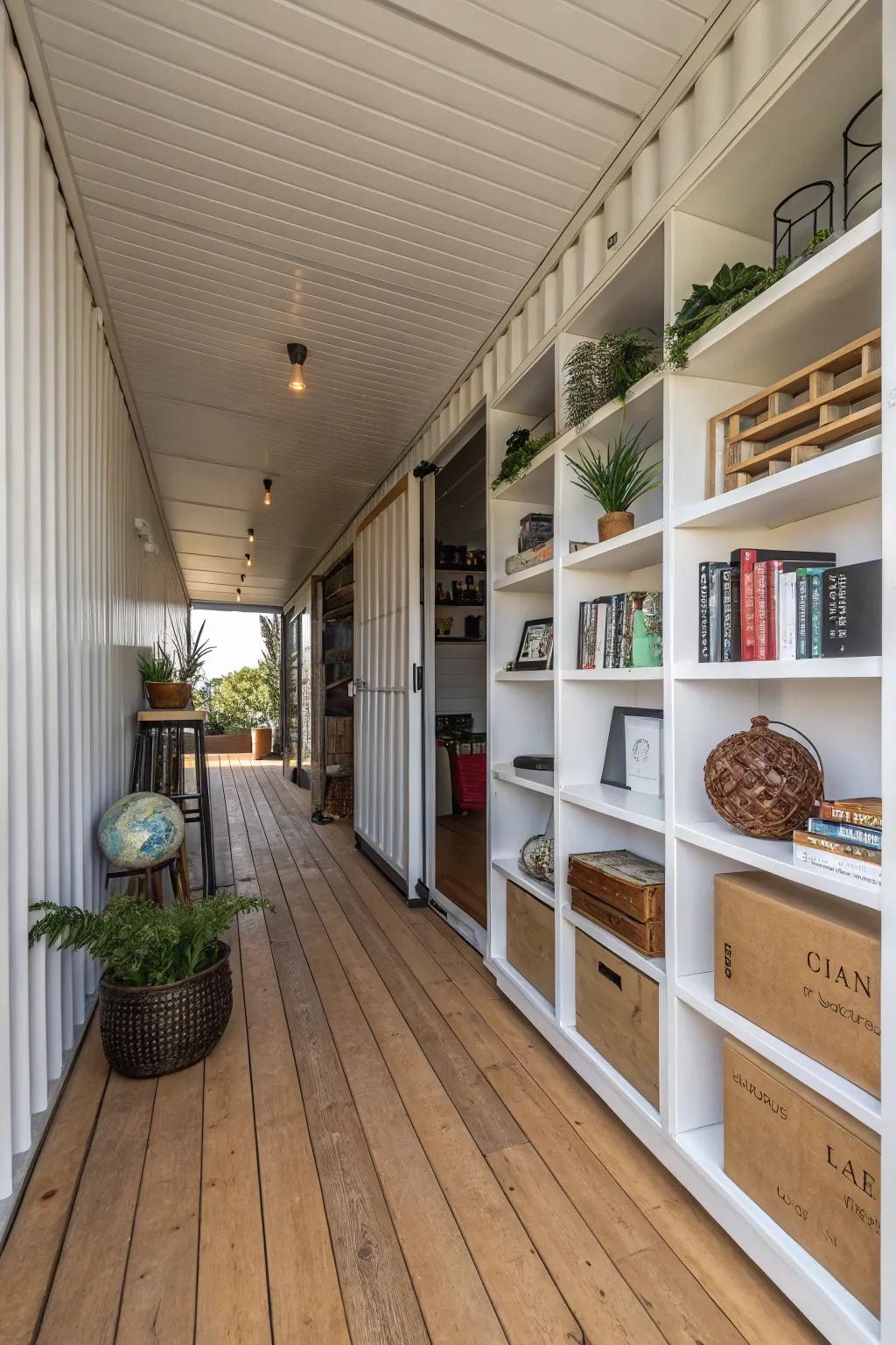 Transform your container with vertical shelving for optimal organization.