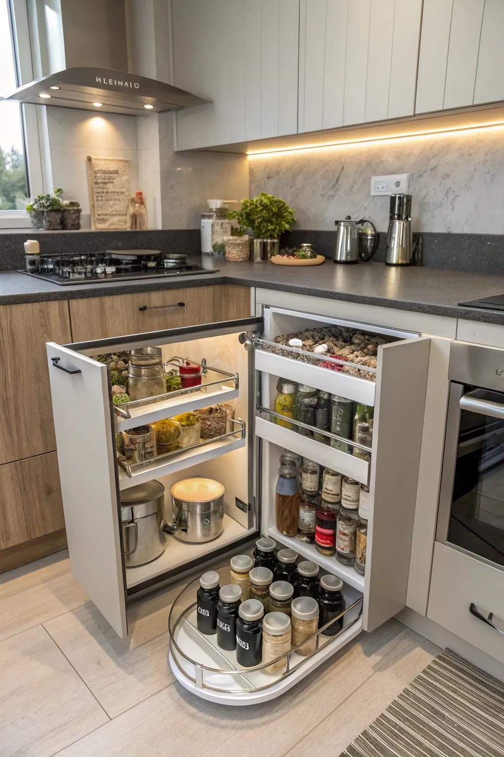 A classic Lazy Susan brings order to your kitchen chaos.