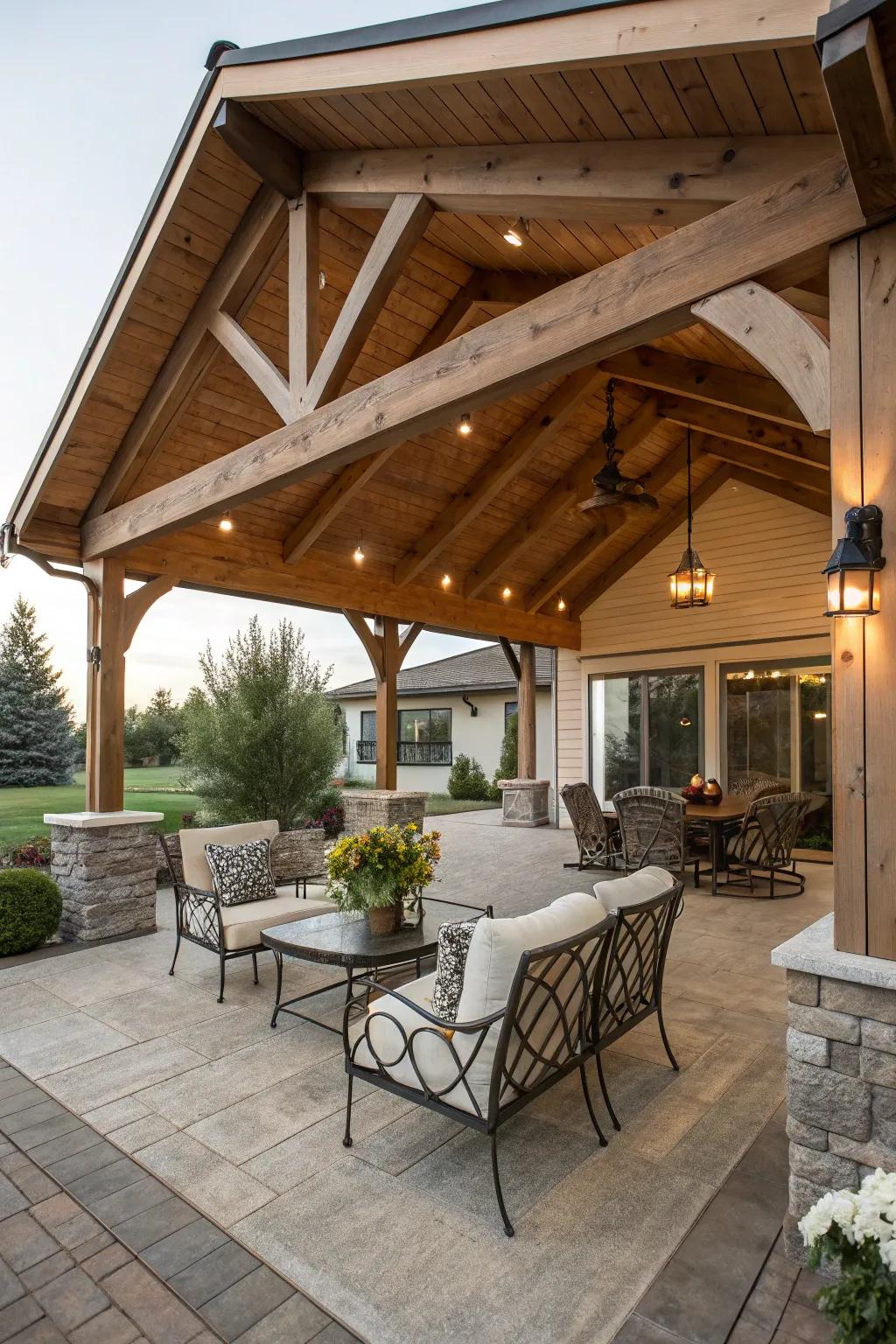 Gable roofs add a touch of elegance to any patio.