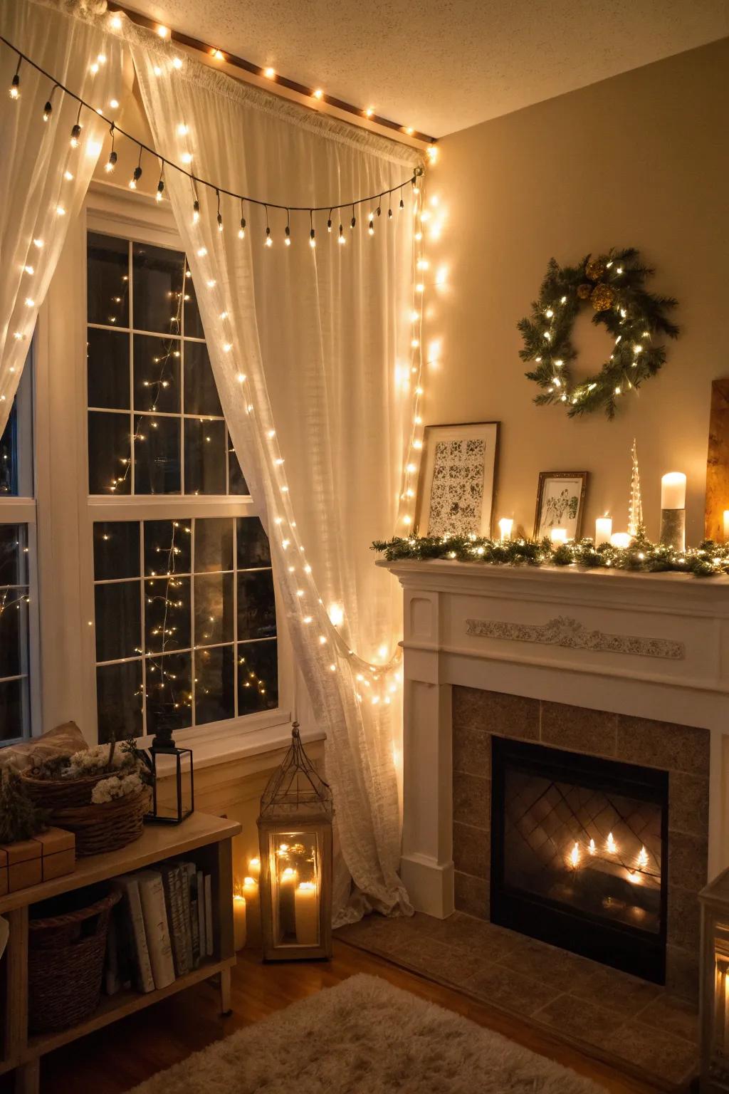 String lights add a whimsical touch to any living space.