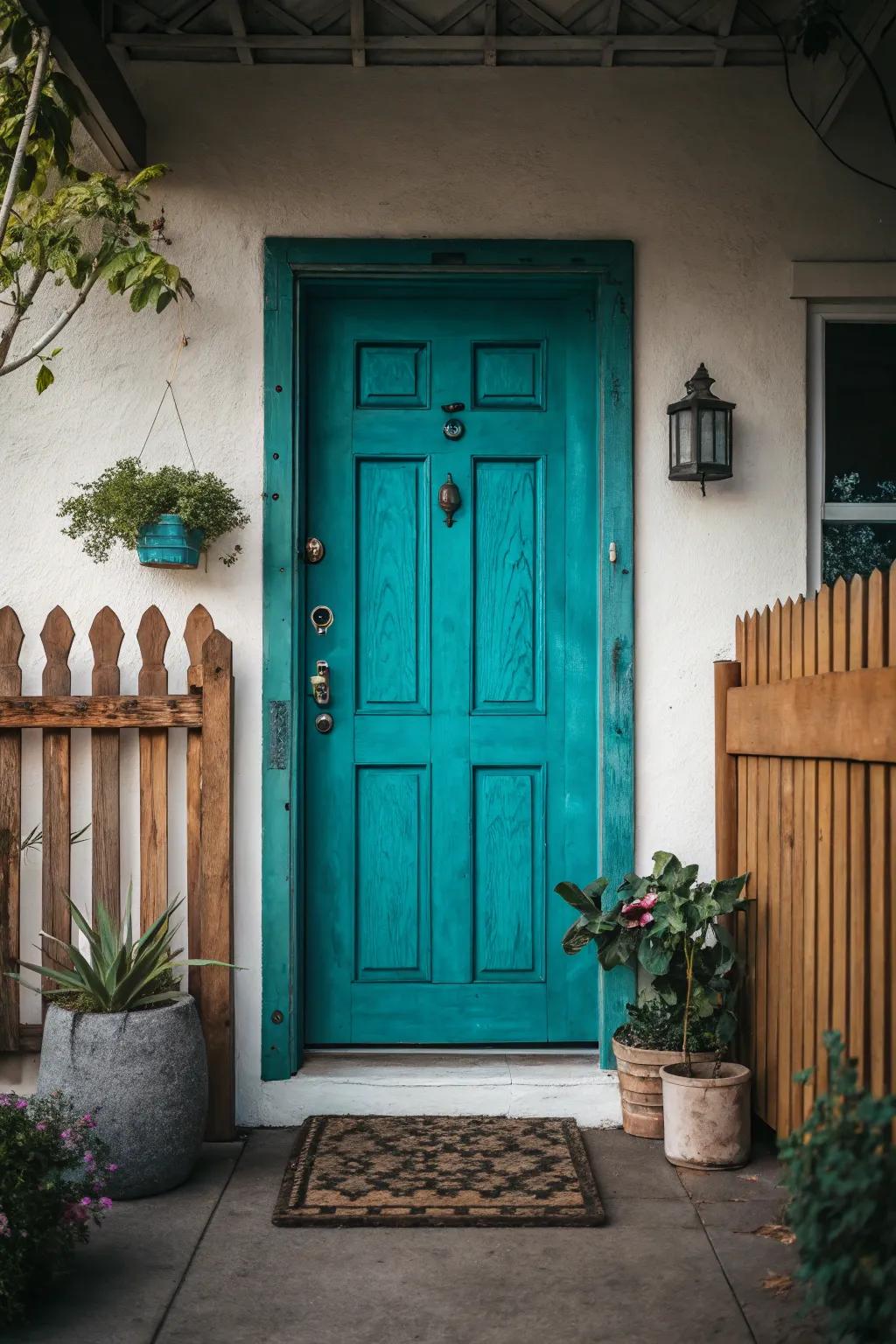 A vibrant door color can transform the entrance of your home.