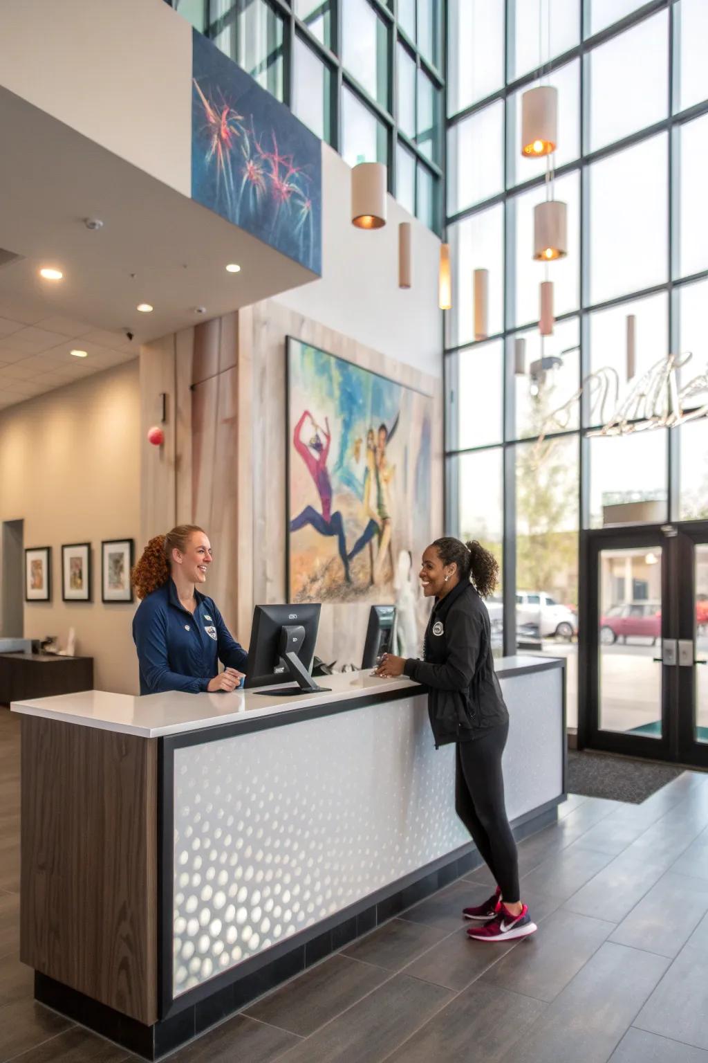 A sleek reception area is key to a great first impression.