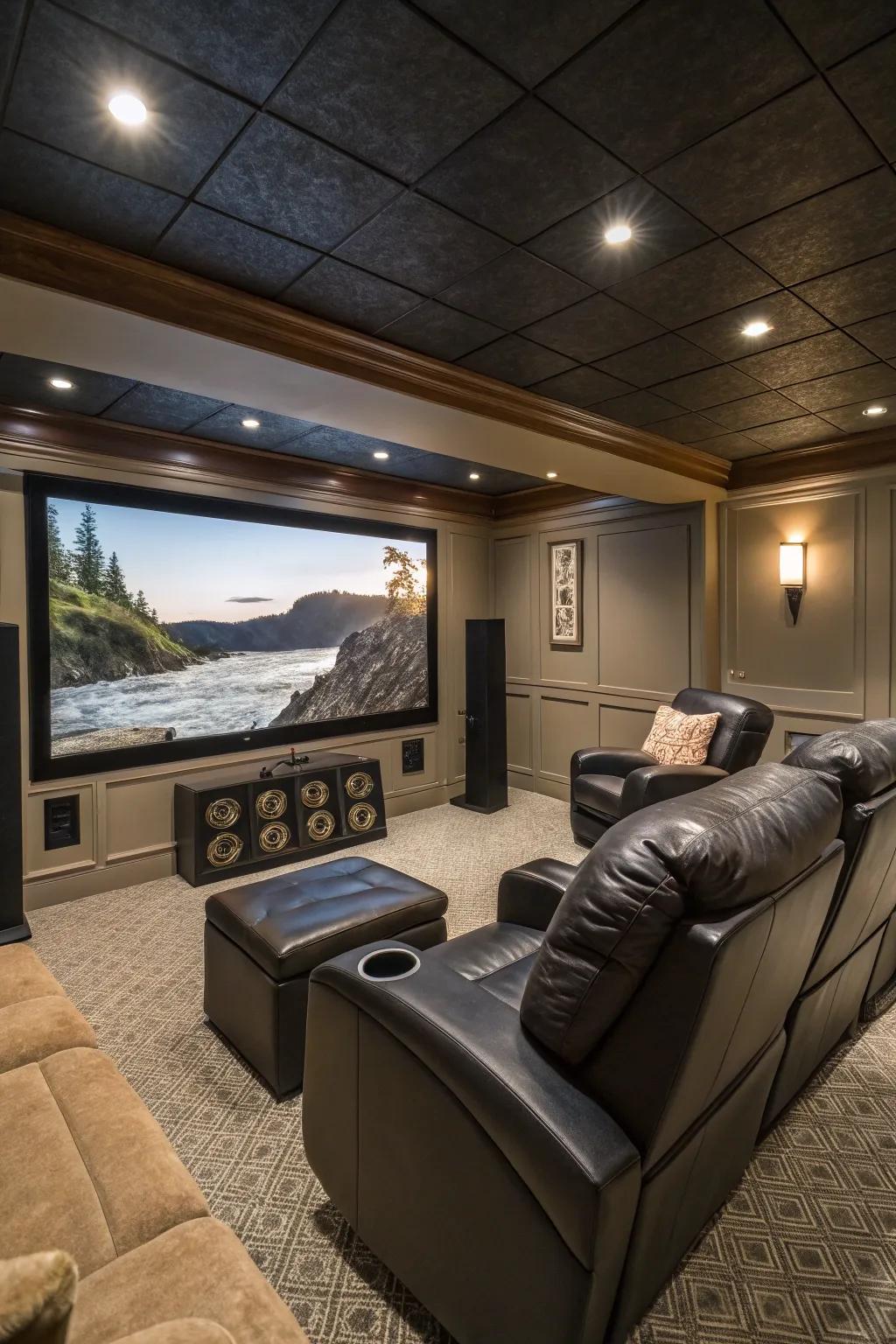 Immerse yourself in cinematic experiences with a home theater setup designed for ultimate comfort.