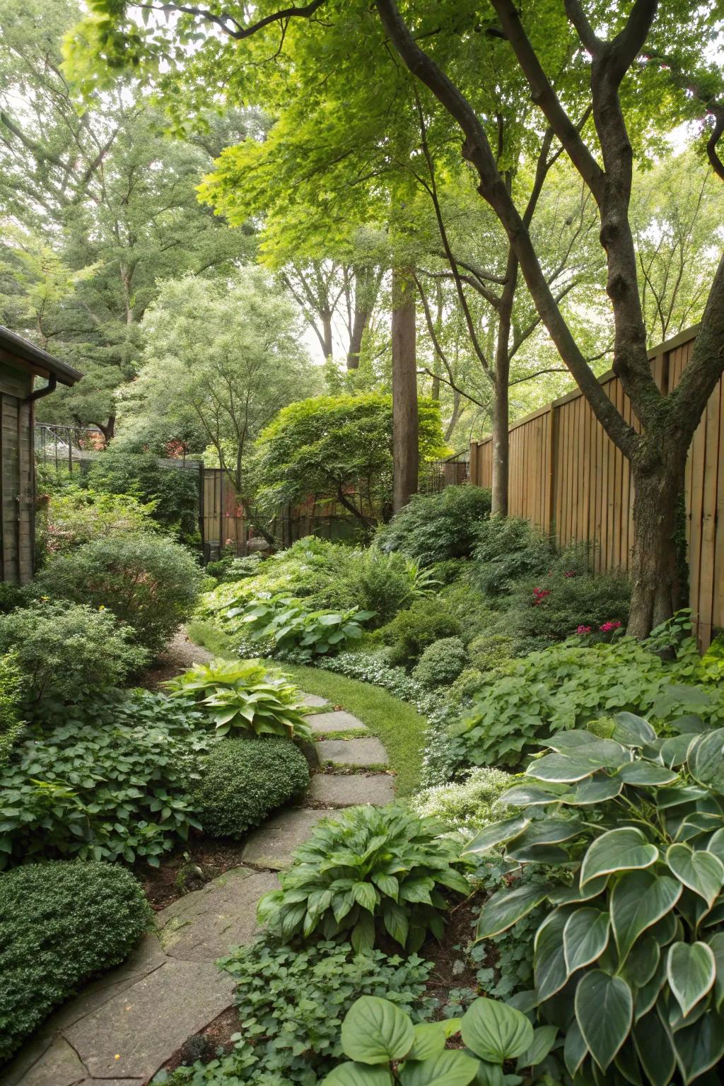 Dense greenery creating a natural, forest-like ambiance.