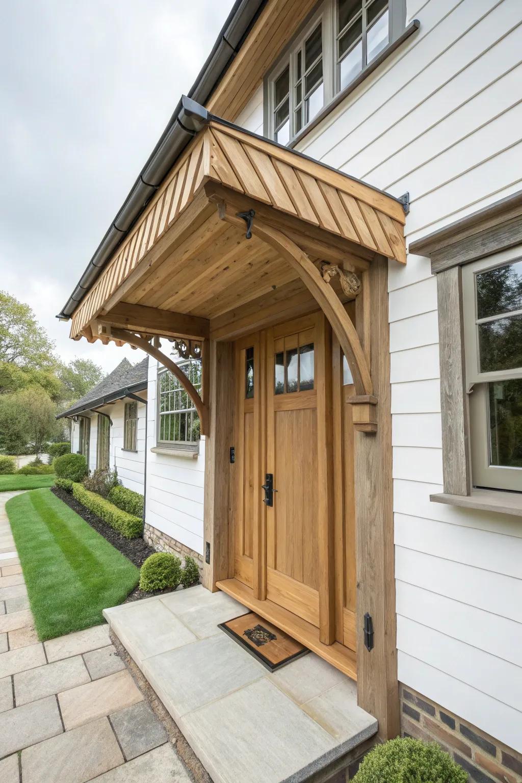 Timber awnings add a touch of classic elegance.