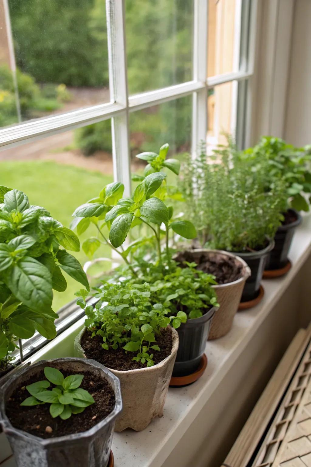 Create a personal herb garden in your window.