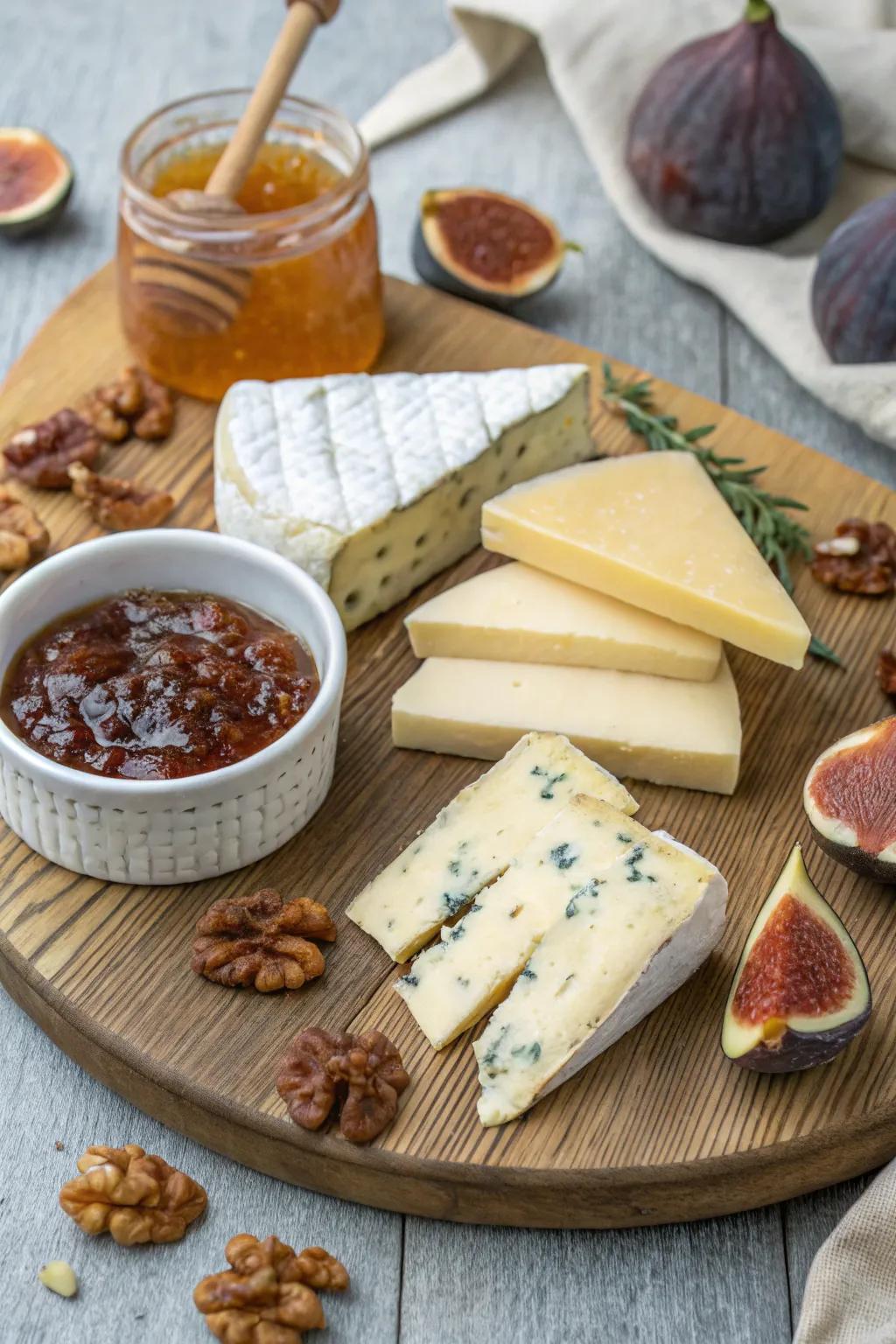 A cheese lover's delight with a variety of textures and flavors.