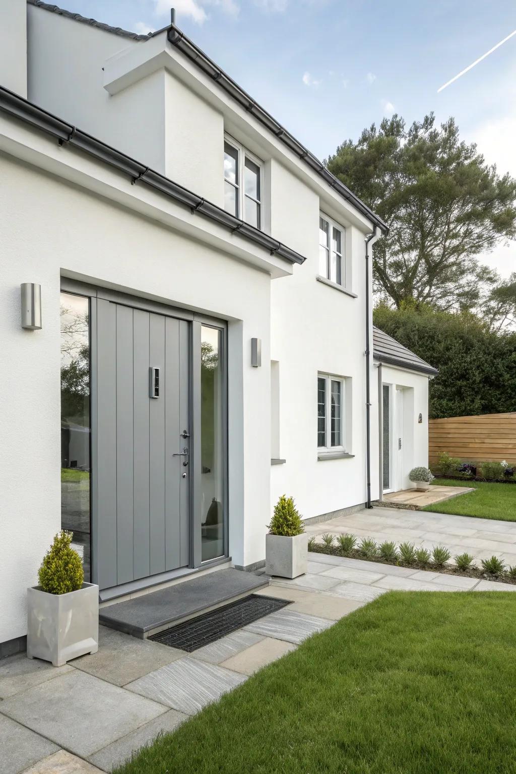 A sleek grey composite door enhances the modern aesthetic of this home.