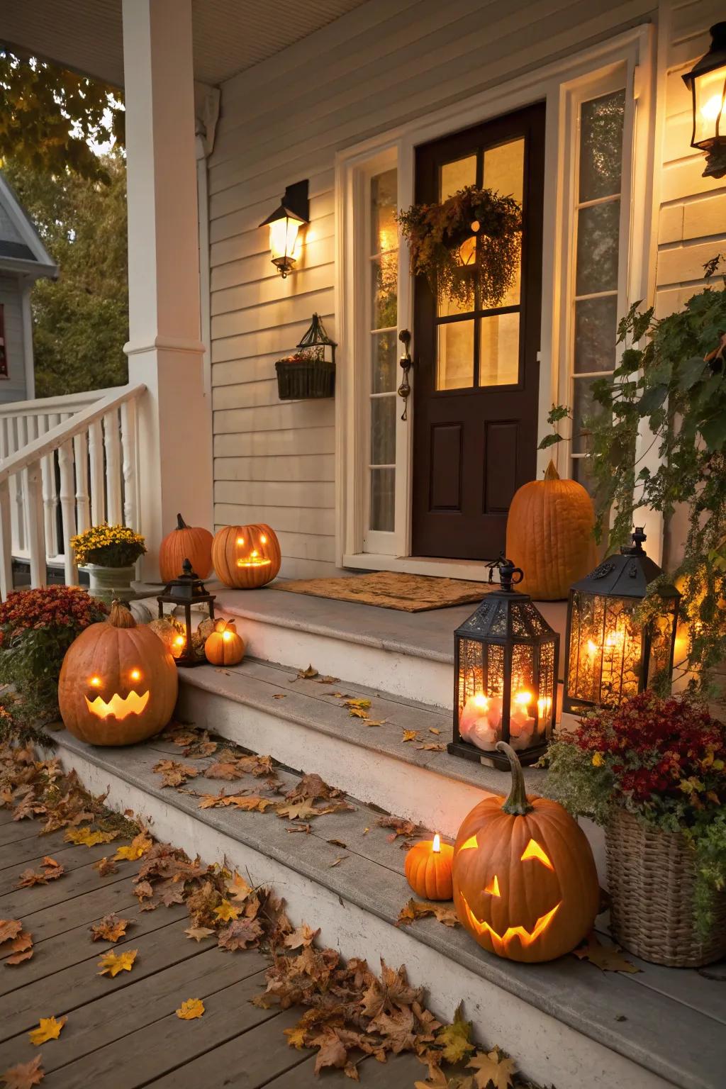 Create a warm welcome with a pumpkin parade.