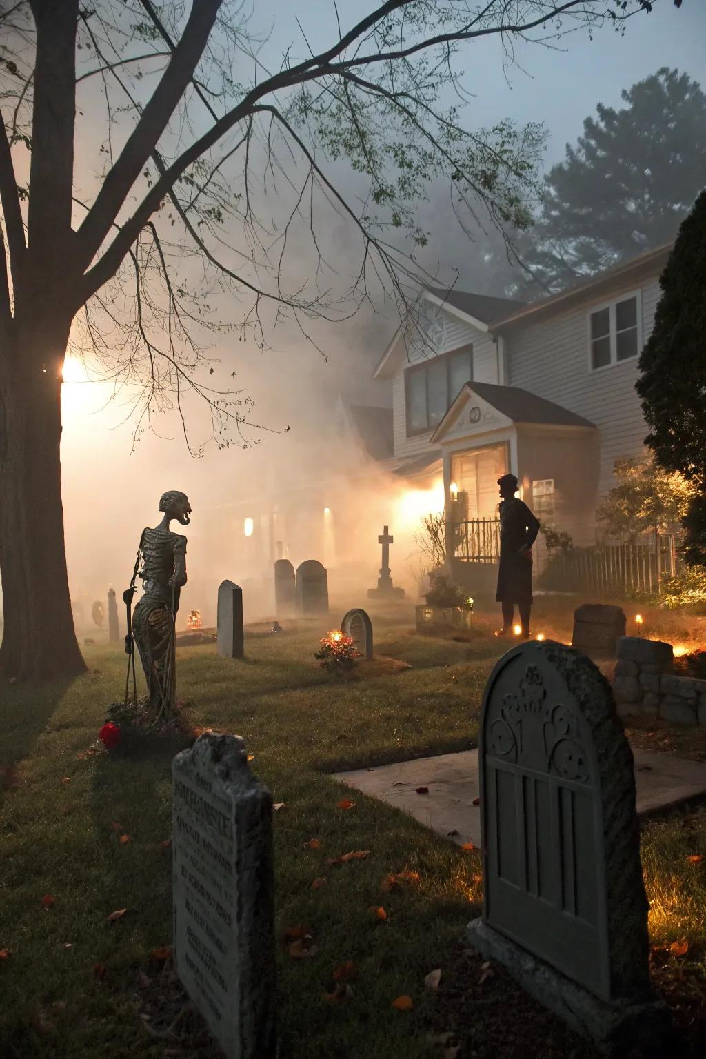 Turn your yard into a spooky graveyard with tombstones and skeletons.