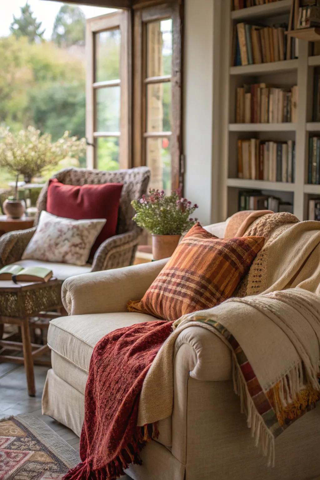 A cozy seating area sets the tone for relaxation.