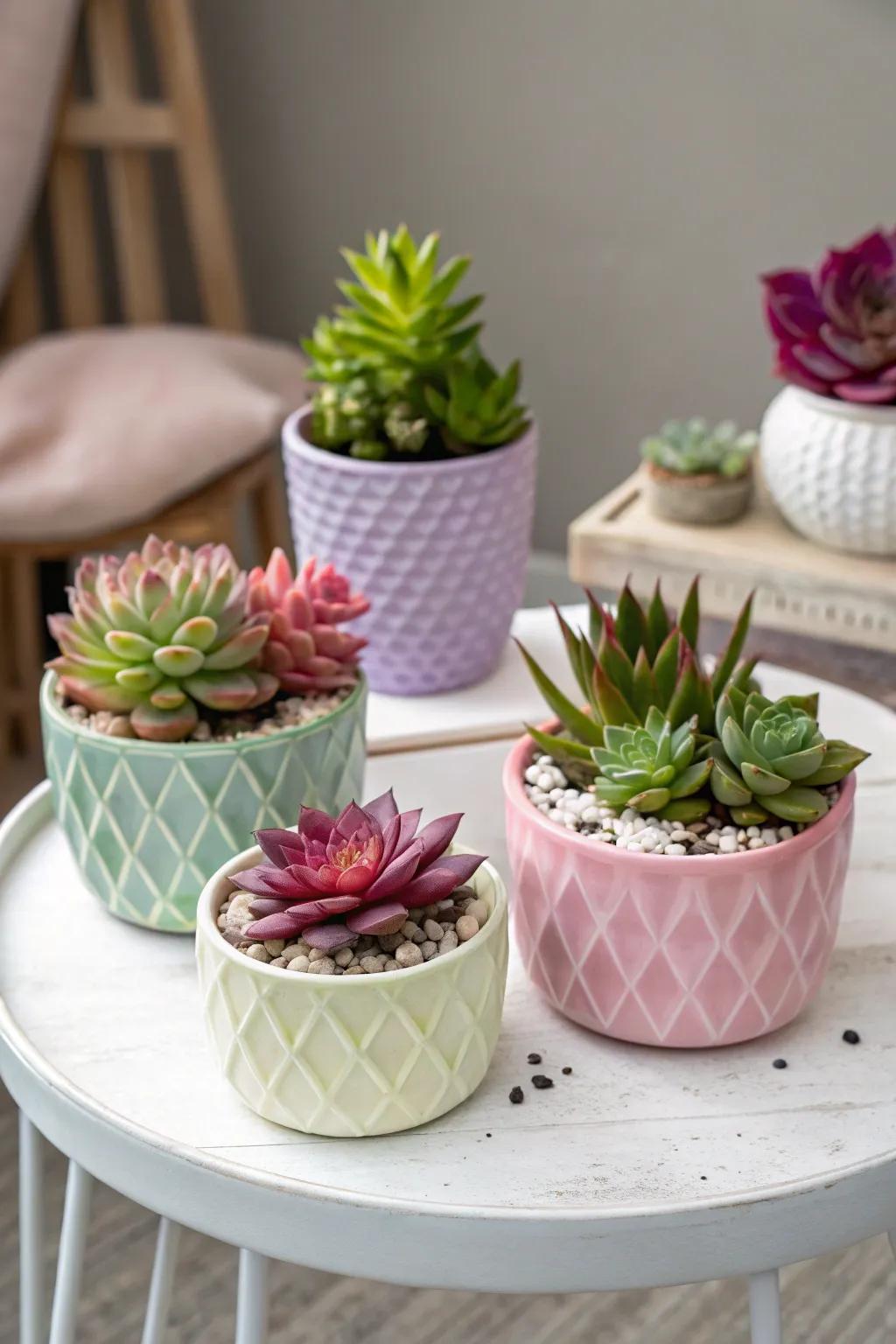 A collection of vibrant succulents adding charm to any space.