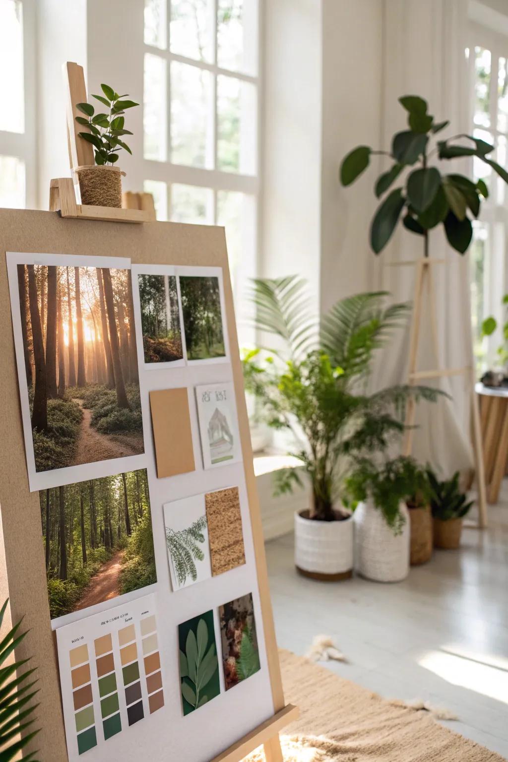 Let nature inspire your design with a board full of greenery and earthy tones.