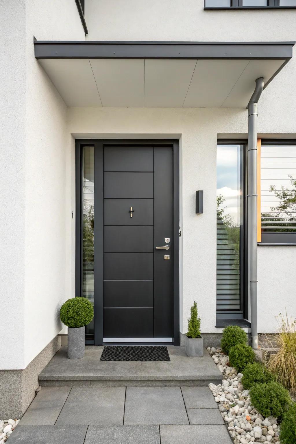 Embrace simplicity with a minimalist front door design.