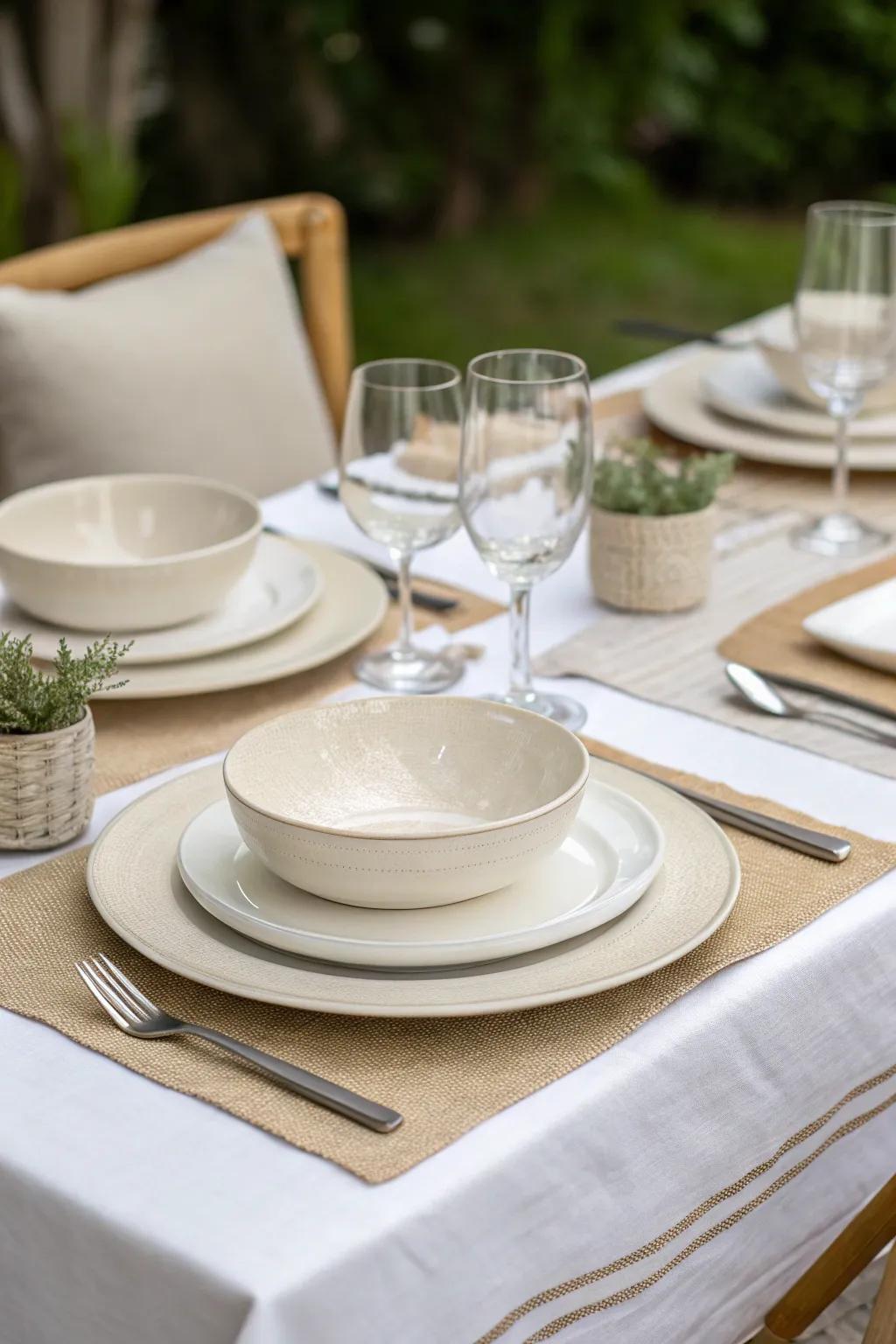 Neutral tones set the perfect backdrop for a modern dining experience.