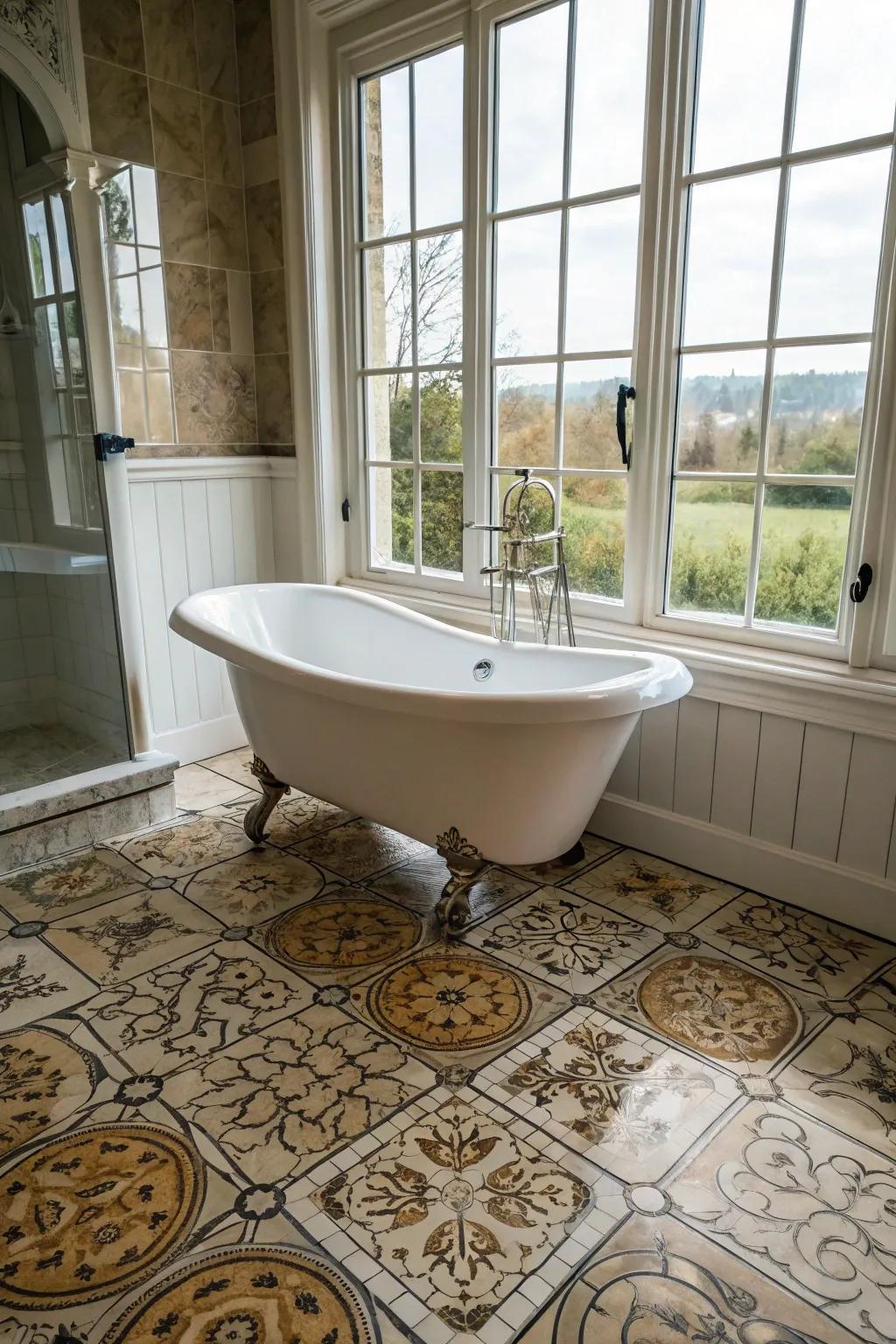 The timeless allure of a clawfoot tub in a modern setting.