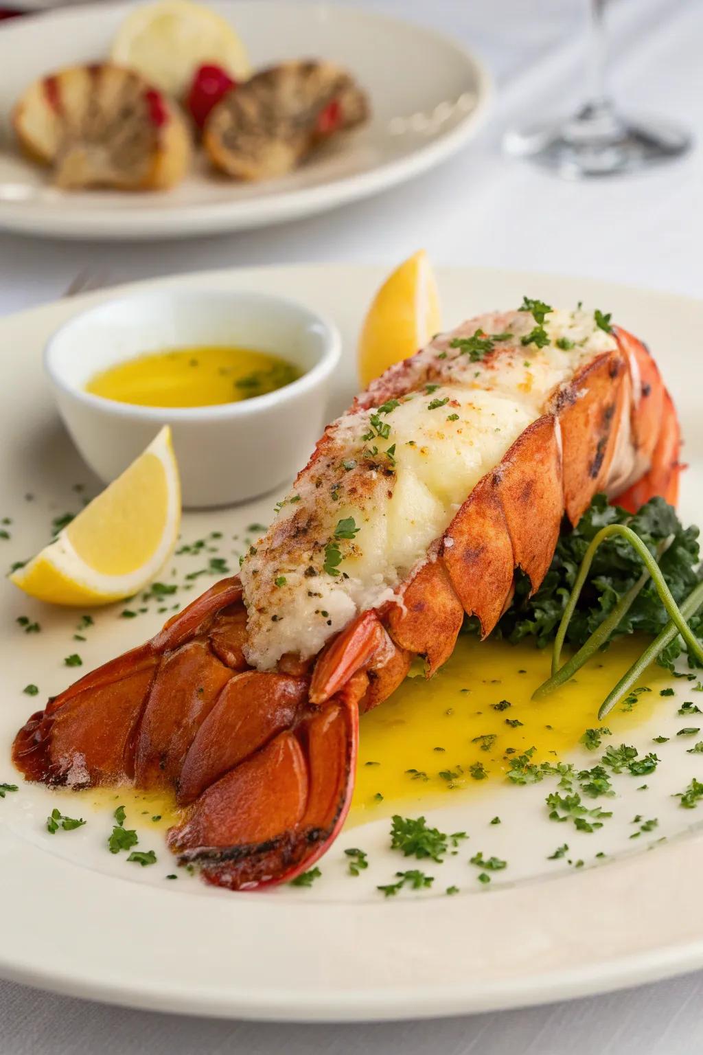 Delectable lobster tails, perfect for a luxurious New Year's Eve dinner.