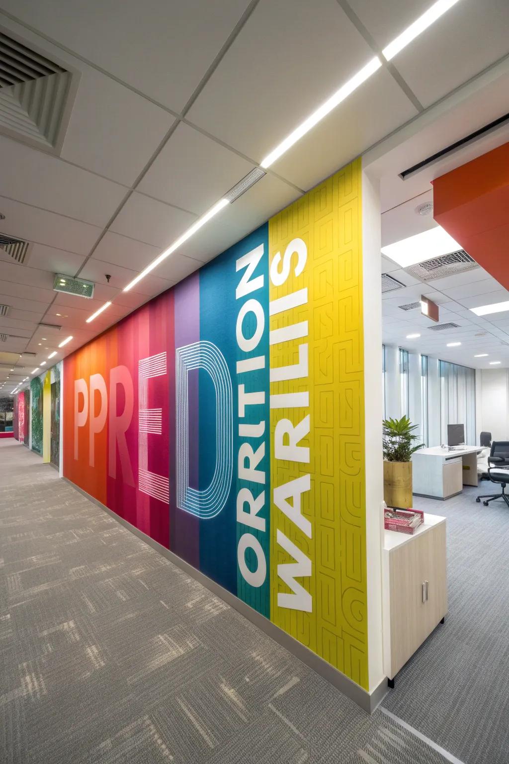 Energize your workspace with bold colors and motivational words.