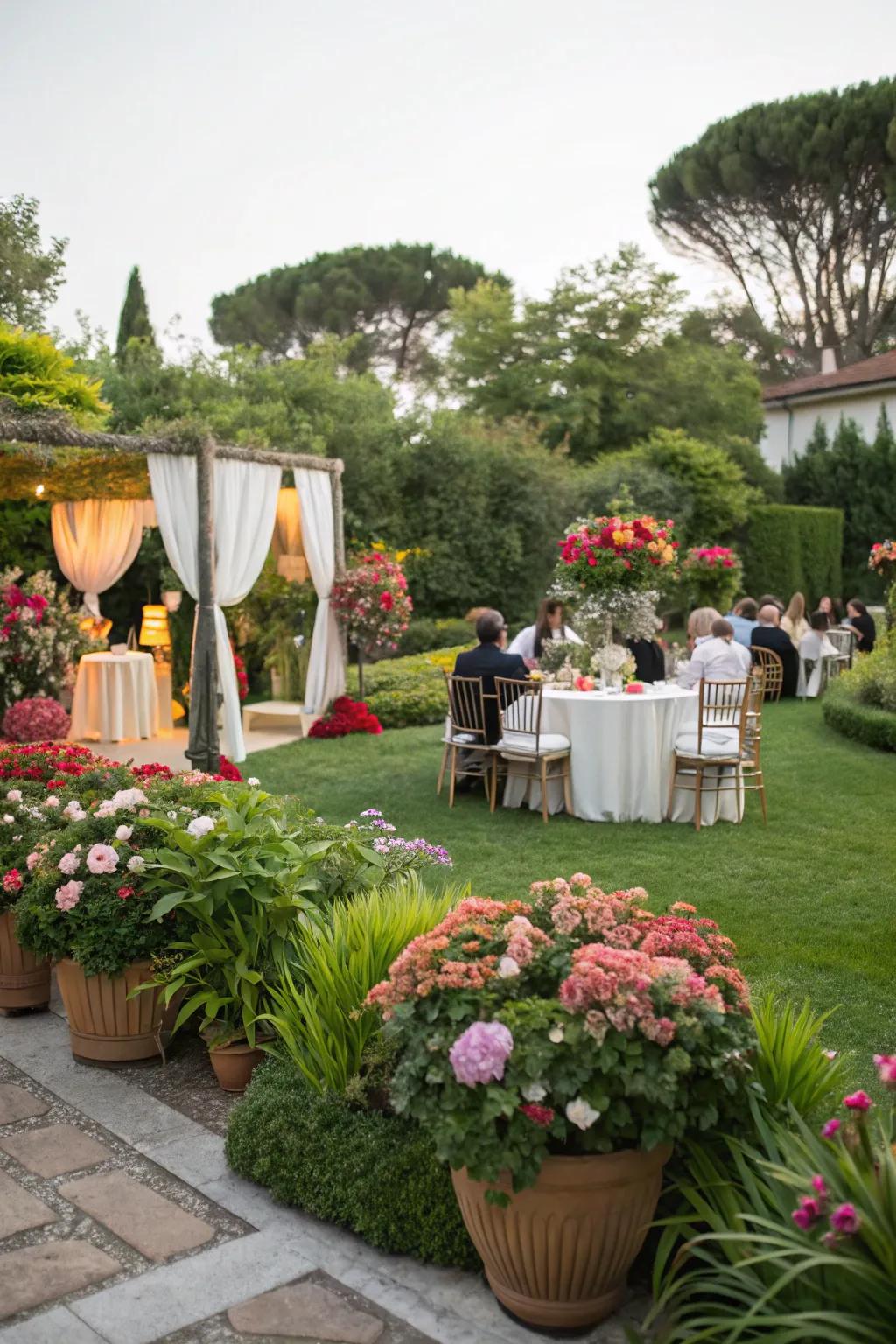 A garden party theme brings the tranquility of nature into your open house.