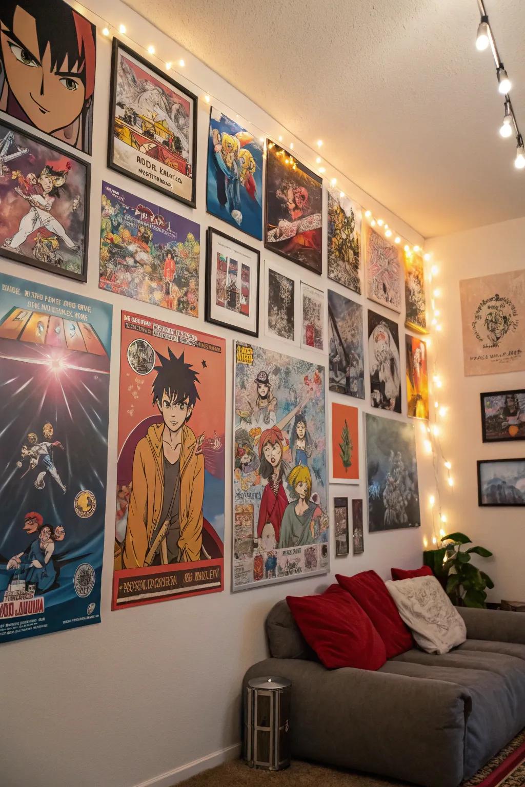 Create an anime art gallery on your walls for daily inspiration.