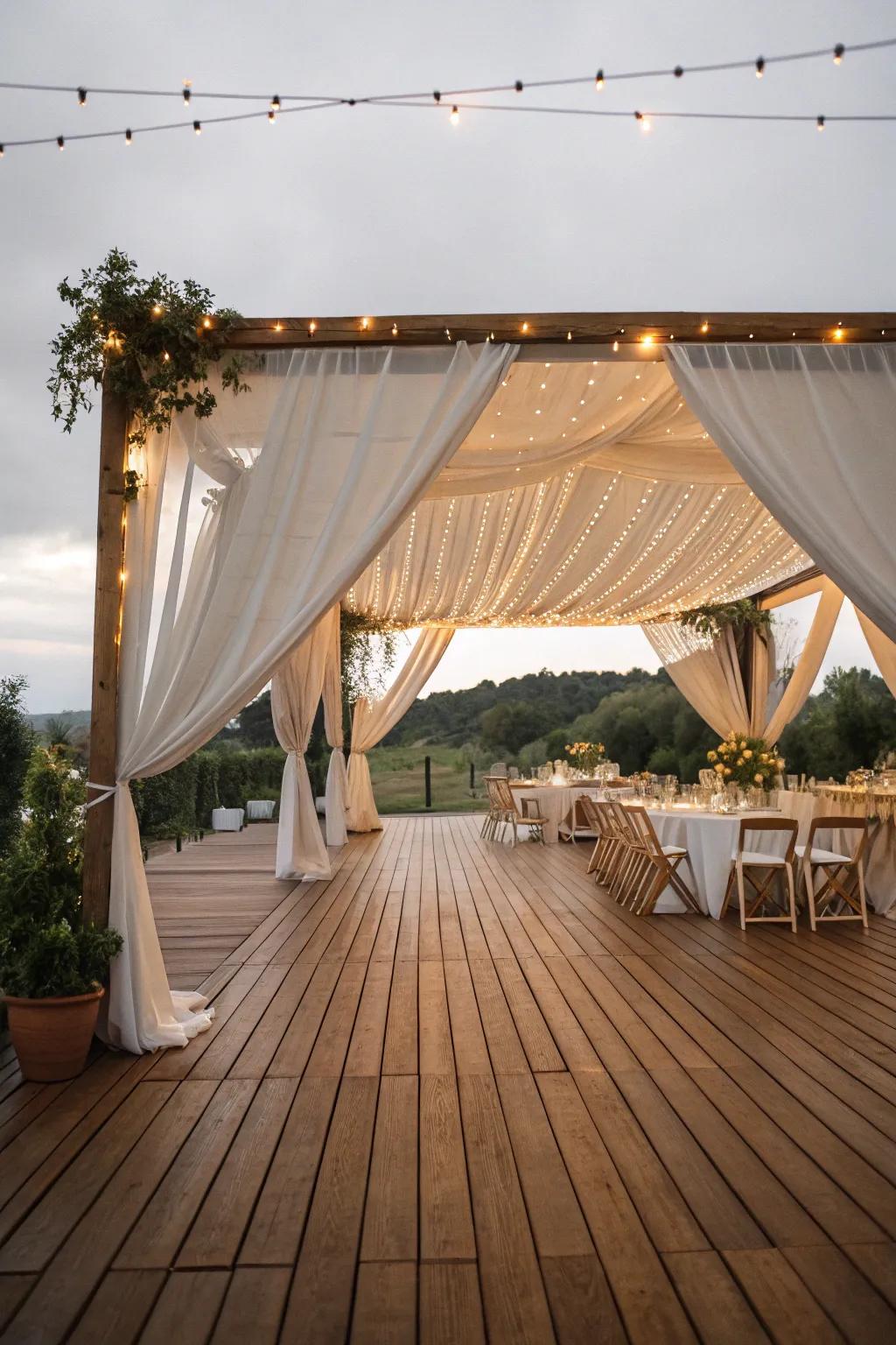 Wood decking adds a touch of elegance to any outdoor event.