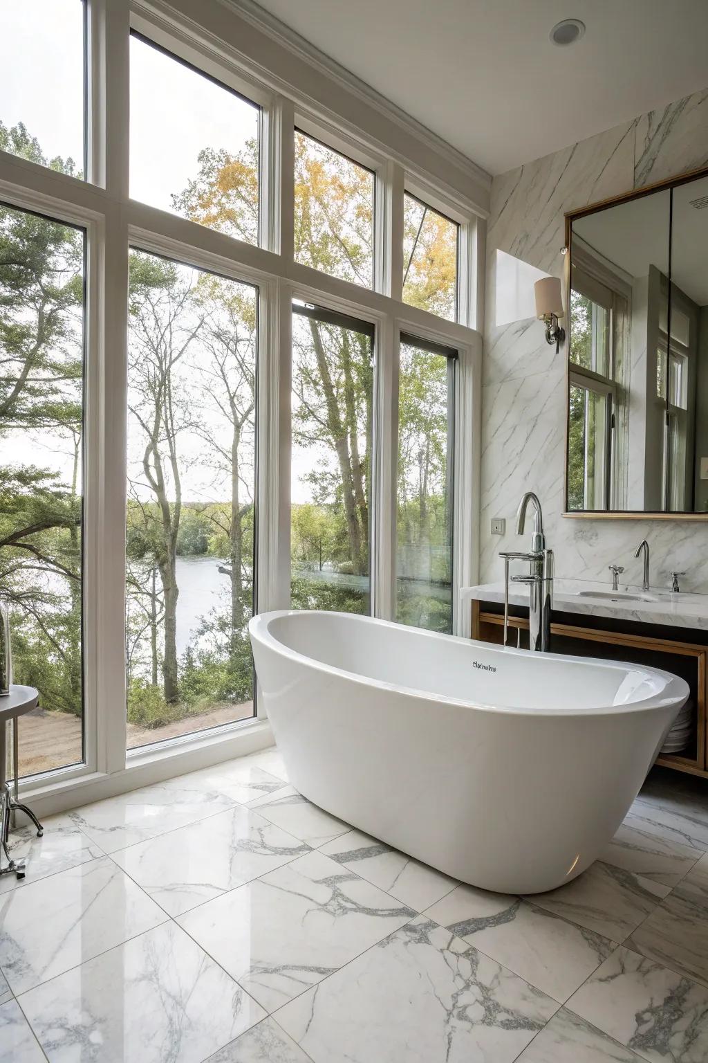 A freestanding bathtub transforms your bathroom into a personal spa.