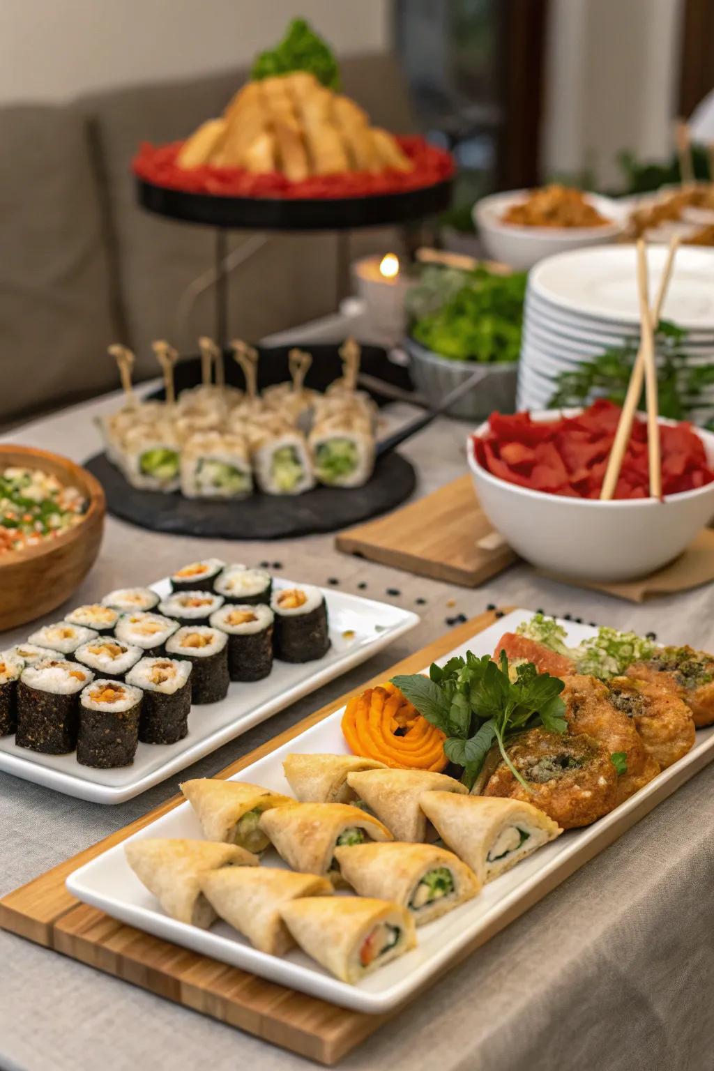 A selection of international appetizers to kick off the evening.
