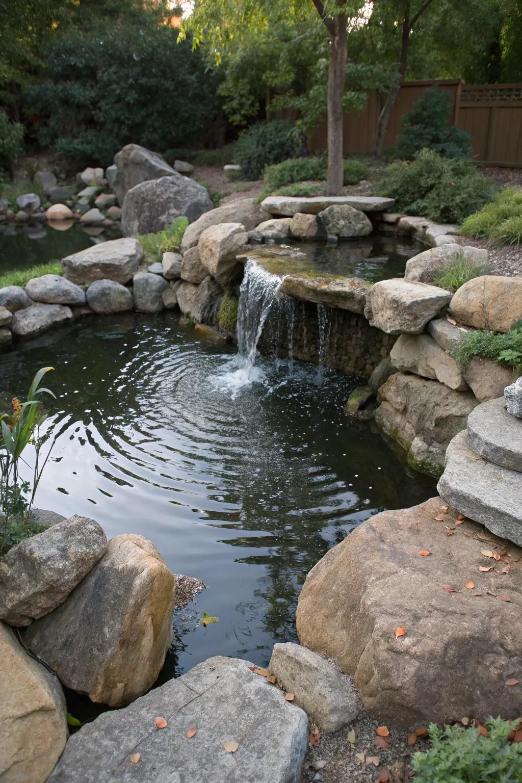 A natural rock oasis brings a touch of the wild to your backyard.