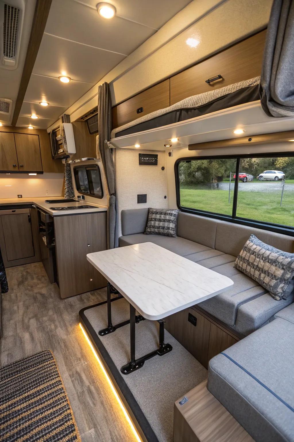 Smart furniture choices can make your small RV feel larger and more functional.