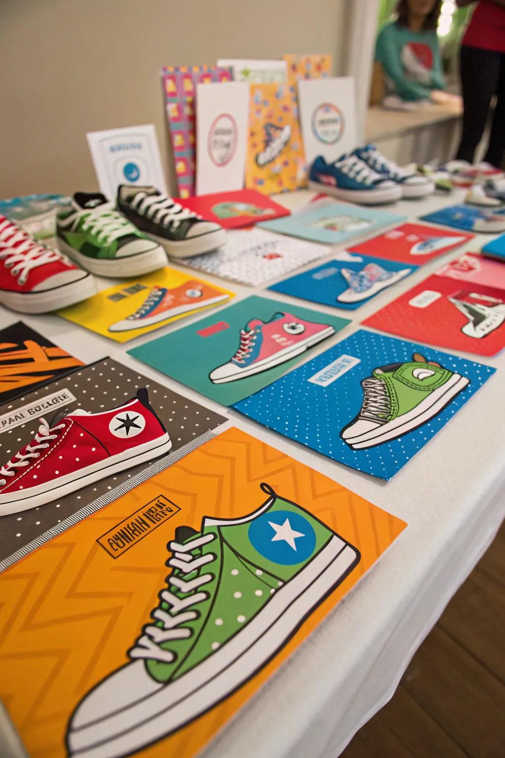 Creative sneaker-themed invitations to set the party vibe.