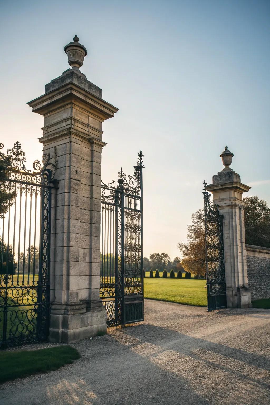 Transform your entryway with the timeless elegance of stone pillars.