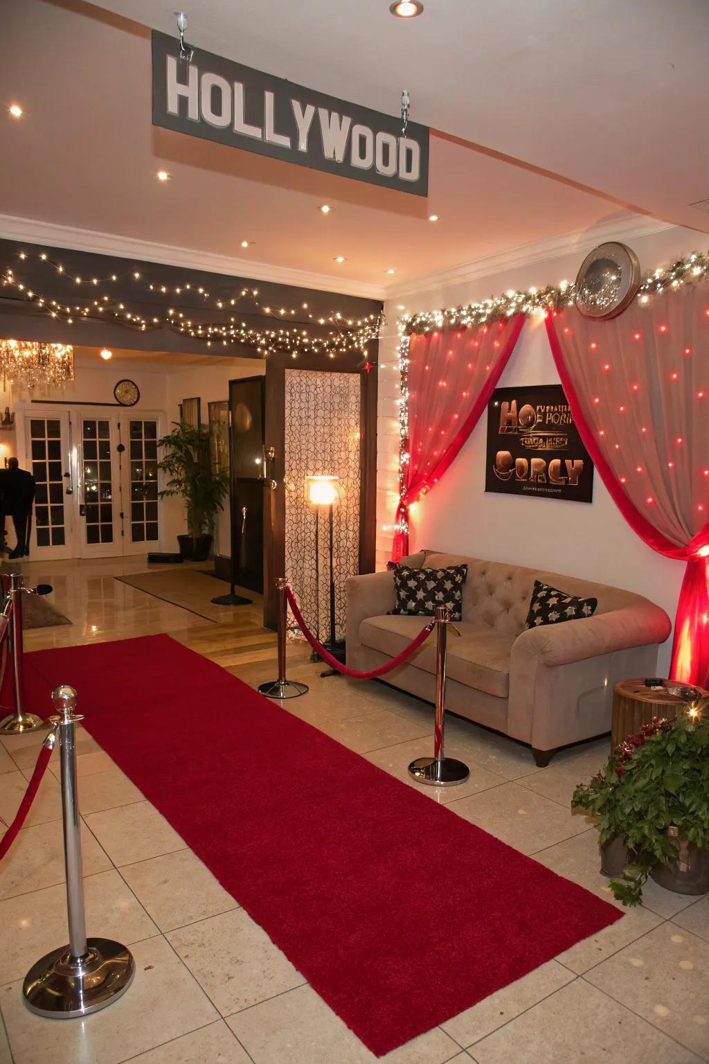 Roll out the red carpet for a glamorous Sweet 16 Hollywood party.