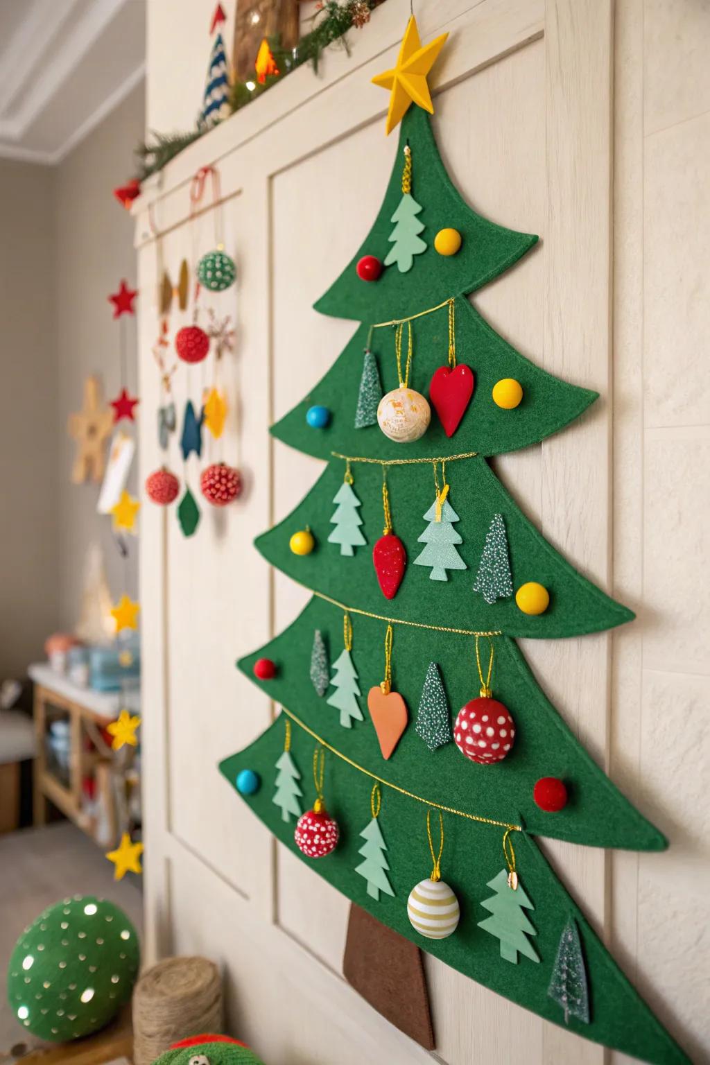 A safe and interactive felt Christmas tree for toddlers.