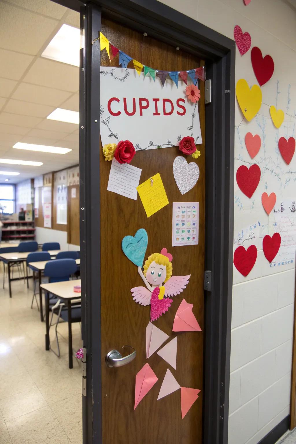 Cupid's Corner, a door filled with love notes and Cupids.