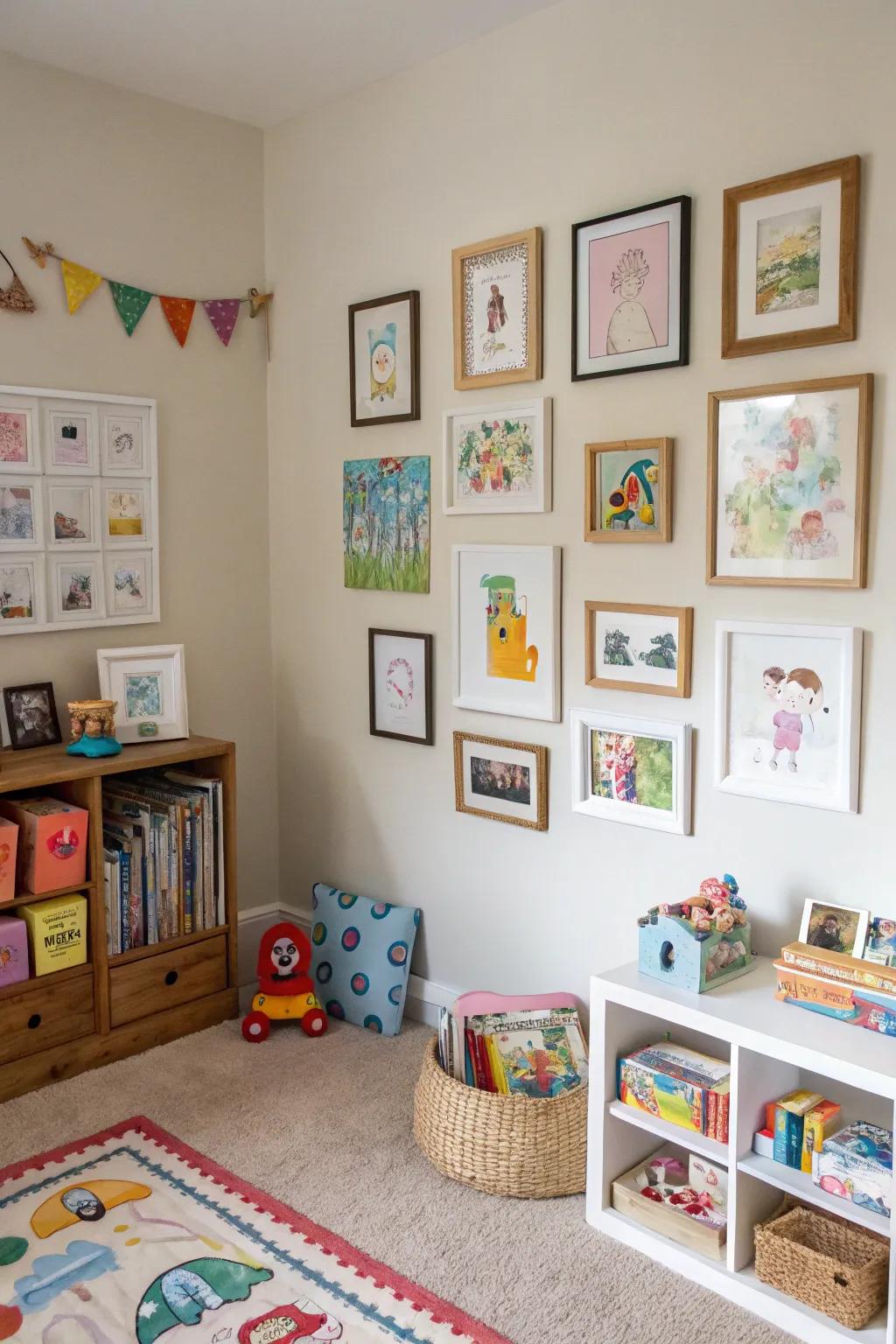 A gallery wall turns memories into artful displays.