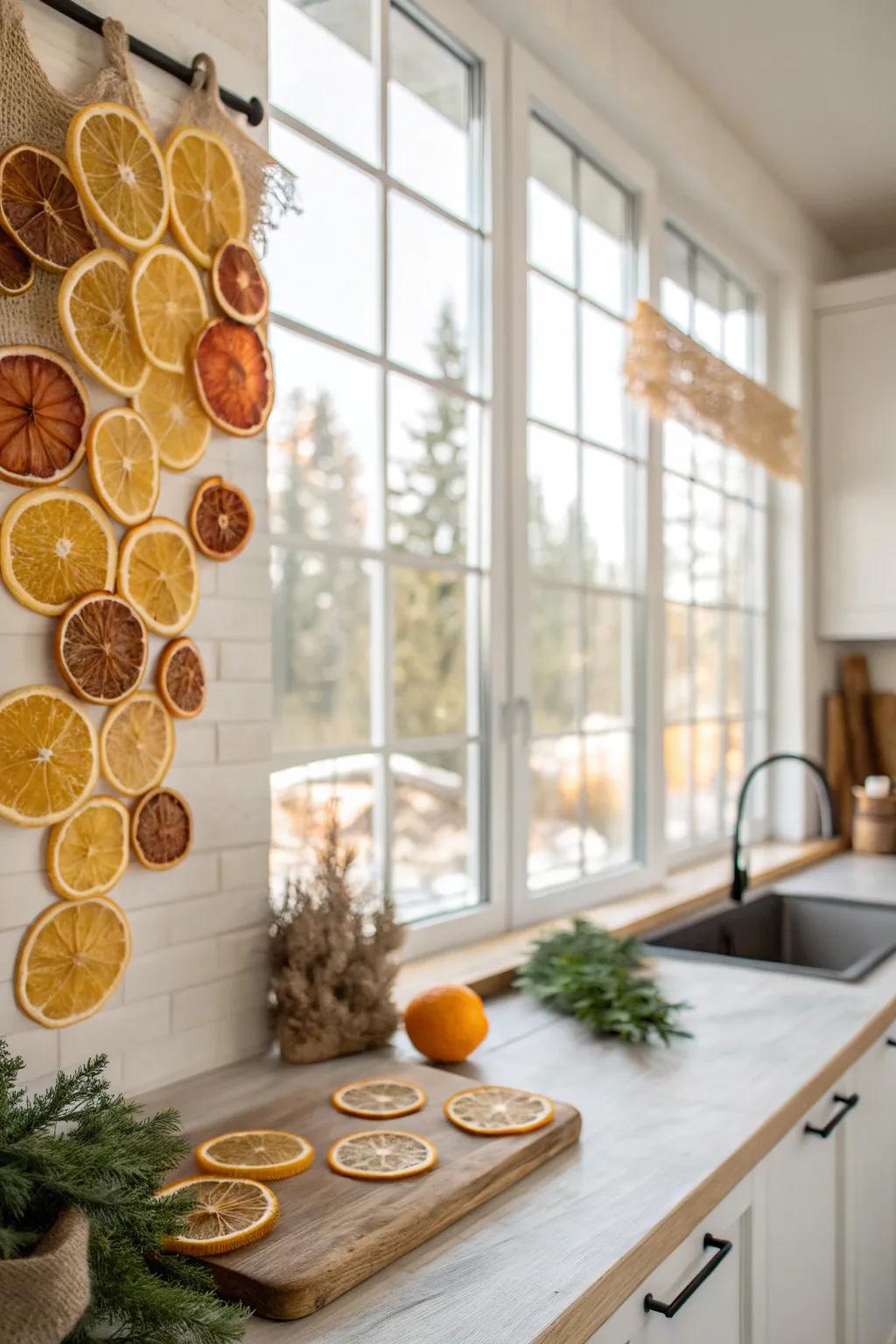 Citrus backdrops offer a fresh and zesty appeal.