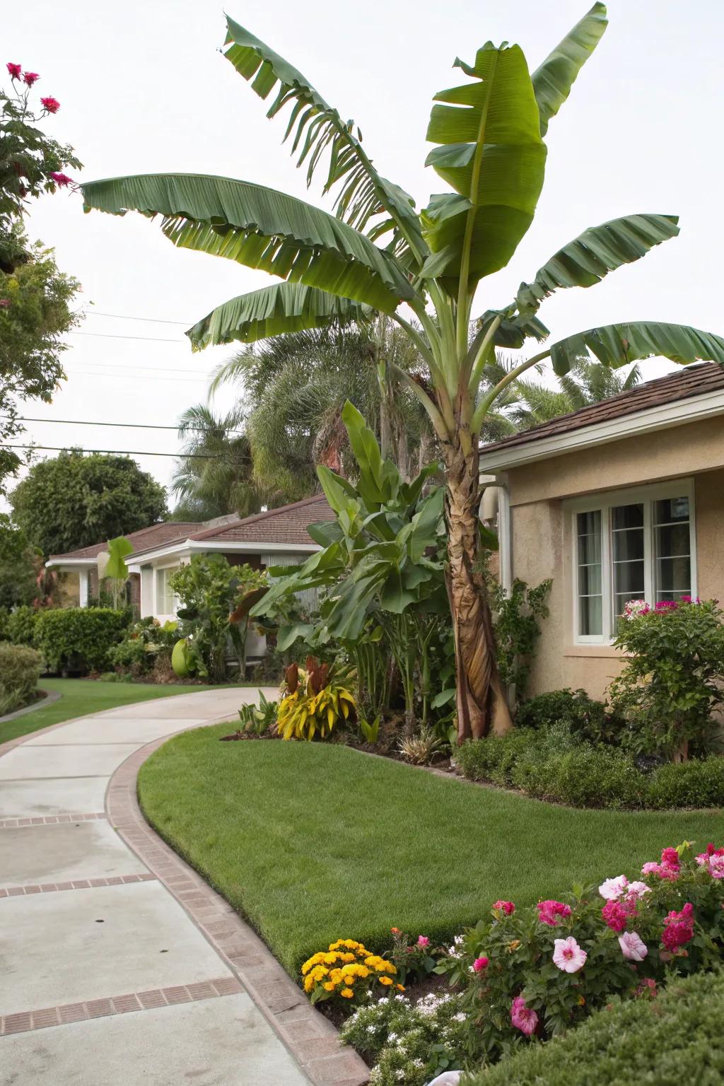 Boost curb appeal with a banana tree in your front yard.