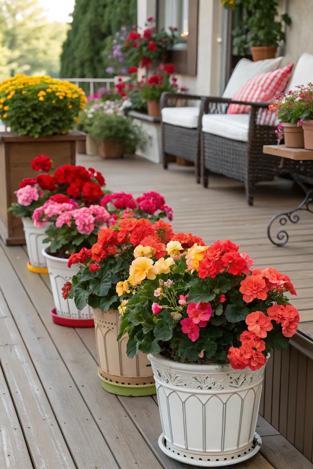 Container begonias bring color and flexibility to outdoor spaces.