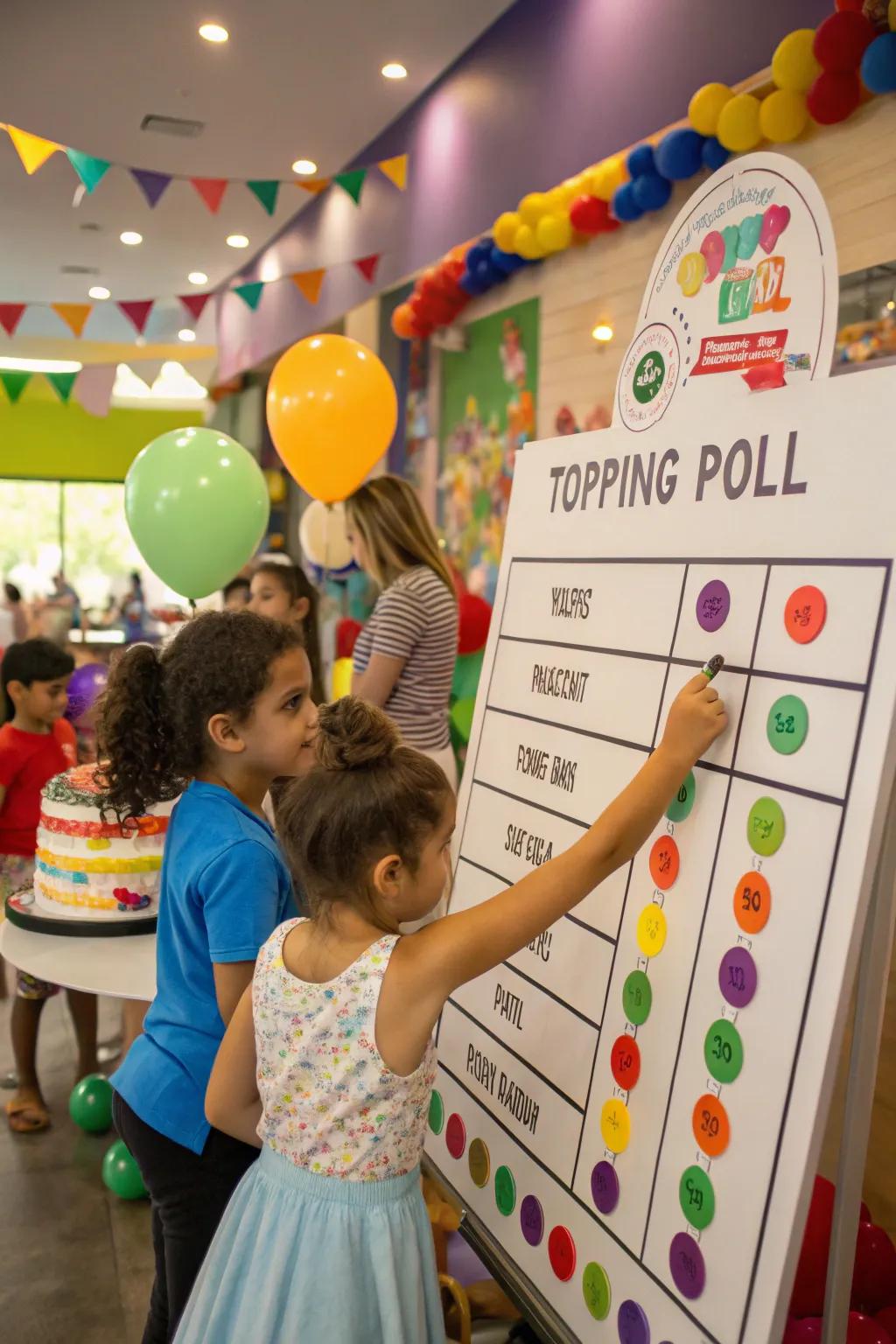 An interactive topping poll engages guests in a fun way.