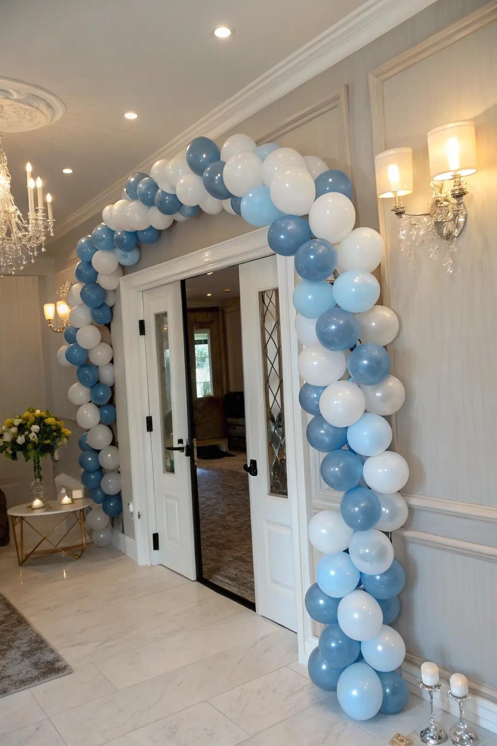 A chic balloon garland adds festive flair to any space.